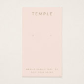 Stijlvolle, elegante Blush Pink Earring Display Ka Visitekaartje (Voorkant)