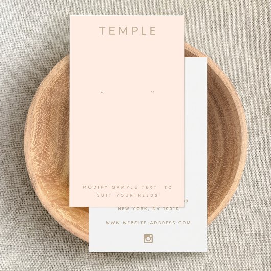 Stijlvolle, elegante Blush Pink Earring Display Ka Visitekaartje