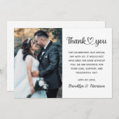 Stijlvolle Elegante Chic Bruid En Bruidegom Huweli Bedankkaart (Voorkant / Achterkant)