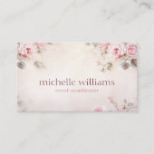 Stijlvolle elegante chique roze bloemen bloemen visitekaartje (Voorkant)