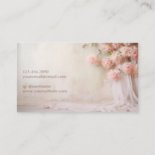 Stijlvolle elegante chique roze bloemen bloemen visitekaartje (Achterkant)