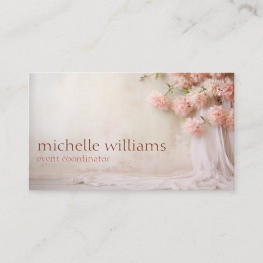 Stijlvolle elegante chique roze bloemen bloemen visitekaartje (Voorkant)