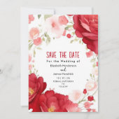 Stijlvolle elegante Crimson Red digitale bruiloft Kaart (Voorkant)