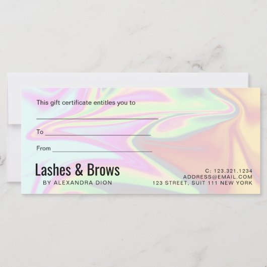 Stijlvolle, elegante holografische zweepslagen en (Achterkant)