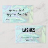 Stijlvolle, elegante holografische zweepslagen en  afsprakenkaartje (Voorkant / Achterkant)