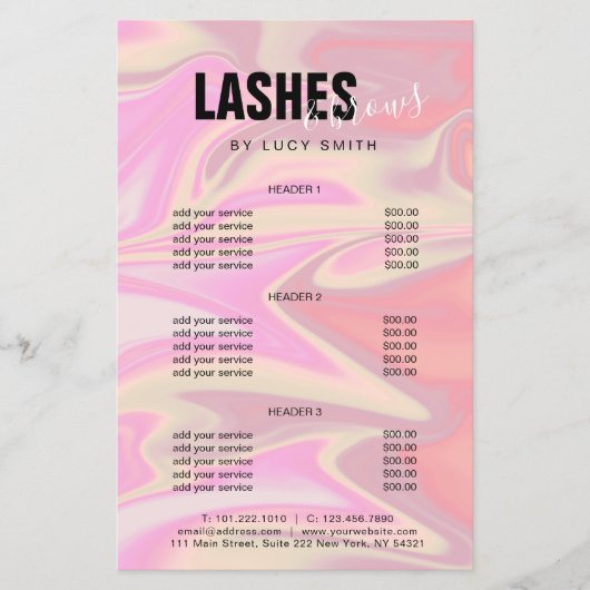 Stijlvolle, elegante holografische zweepslagen en  flyer (Voorkant)