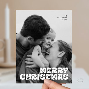 Stijlvolle Elegante, Kerstmis Familie Foto Chic Briefkaart