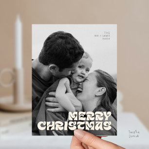 Stijlvolle Elegante, Kerstmis Familie Foto Chic Briefkaart