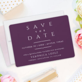 Stijlvolle Elegante Klassieke Donkerpaarse Quincea Save The Date