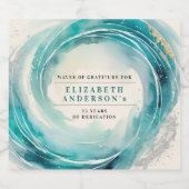 Stijlvolle elegante kust turquoise oceaan golf sparkling wijnetiket (Enkel label)