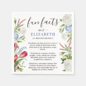 Stijlvolle Elegante Leuke Feiten Script Pastel Blo Servet (Voorkant)