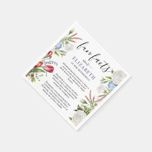 Stijlvolle Elegante Leuke Feiten Script Pastel Blo Servet (Hoek)