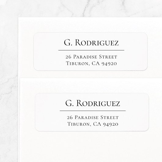 Stijlvolle elegante lijn 05b. Retouradres Etiket