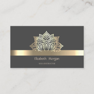 Stijlvolle Elegante Lotus Gouden Streep Yoga Instr Visitekaartje