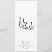 Stijlvolle Elegante Moderne Aangepaste Naam Bruilo Menu (Achterkant)