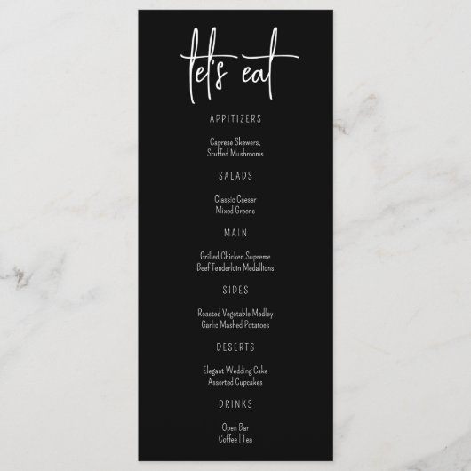 Stijlvolle Elegante Moderne Aangepaste Naam Bruilo Menu (Voorkant)