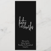 Stijlvolle Elegante Moderne Aangepaste Naam Bruilo Menu (Achterkant)