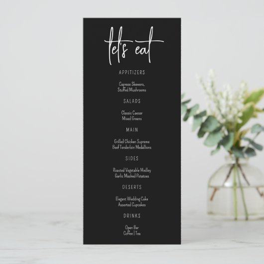 Stijlvolle Elegante Moderne Aangepaste Naam Bruilo Menu (Staand voorkant)