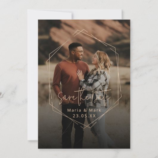 Stijlvolle elegante moderne Bewaar de Datum Met Fo Save The Date (Voorkant)
