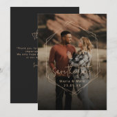 Stijlvolle elegante moderne Bewaar de Datum Met Fo Save The Date (Voorkant / Achterkant)