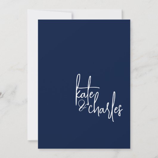 Stijlvolle Elegante Moderne Custom Naam Bruiloft d Kaart (Achterkant)