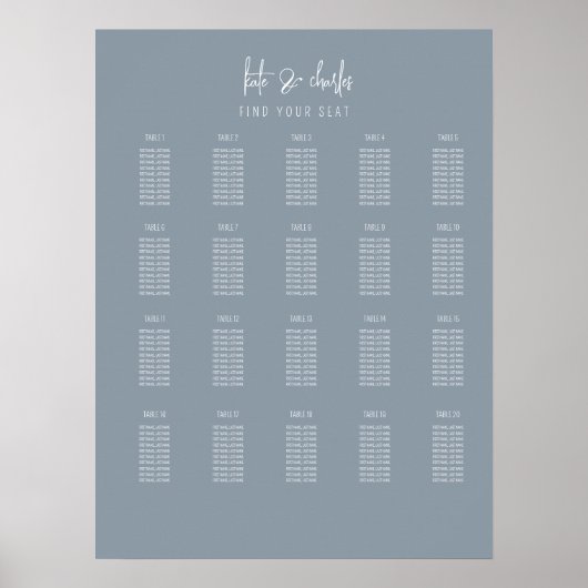 Stijlvolle Elegante Moderne Custom Names zitgrafie Poster (Voorkant)