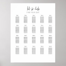 Stijlvolle Elegante Moderne Custom Names zitgrafie Poster