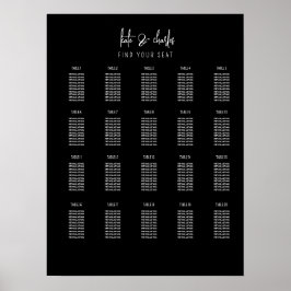 Stijlvolle Elegante Moderne Custom Names zitgrafie Poster