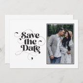 Stijlvolle Elegante Moderne Kalligrafie Klassiek E Save The Date (Voorkant / Achterkant)
