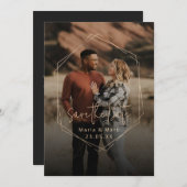 Stijlvolle elegante moderne Save the Date With Pho (Voorkant / Achterkant)