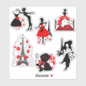 Stijlvolle elegante mooie mode, geluiddemper sticker (Vel)