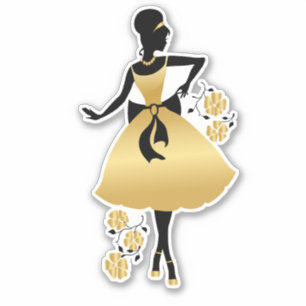 Stijlvolle elegante mooie mode, geluiddemper sticker