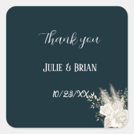 Stijlvolle Elegante Navy Witte Bloem Sticker