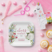 Stijlvolle Elegante Pensioen Tuin Pastel Bloemen Papieren Bordje (Feest)