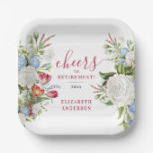 Stijlvolle Elegante Pensioen Tuin Pastel Bloemen Papieren Bordje (Voorkant)