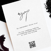 Stijlvolle Elegante QRCODE Zwart Wit Bruiloft Webs RSVP Kaartje