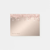 Stijlvolle, elegante Roos Gold Glitter-schijven Post-it® Notes (Voorkant)