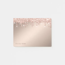 Stijlvolle, elegante Roos Gold Glitter-schijven Post-it® Notes