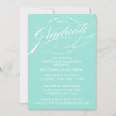 STIJLVOLLE ELEGANTE SCRIPT AFSTUDEREN PARTY INVITA KAART (Voorkant)