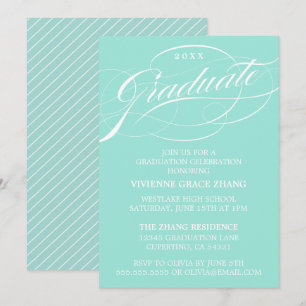 STIJLVOLLE ELEGANTE SCRIPT AFSTUDEREN PARTY INVITA KAART