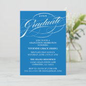 STIJLVOLLE ELEGANTE SCRIPT AFSTUDEREN PARTY INVITA KAART (Staand voorkant)