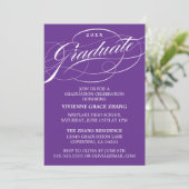 STIJLVOLLE ELEGANTE SCRIPT AFSTUDEREN PARTY INVITA KAART (Staand voorkant)