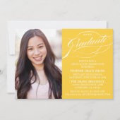 STIJLVOLLE ELEGANTE SCRIPT AFSTUDEREN PARTY INVITA KAART (Voorkant)