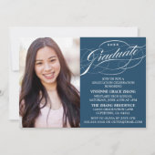 STIJLVOLLE ELEGANTE SCRIPT AFSTUDEREN PARTY INVITA KAART (Voorkant)