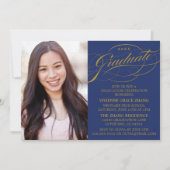 STIJLVOLLE ELEGANTE SCRIPT AFSTUDEREN PARTY INVITA KAART (Voorkant)