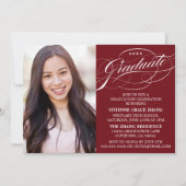 STIJLVOLLE ELEGANTE SCRIPT AFSTUDEREN PARTY INVITA KAART (Voorkant)