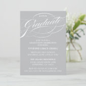 STIJLVOLLE ELEGANTE SCRIPT AFSTUDEREN PARTY INVITA KAART (Staand voorkant)