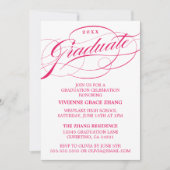 STIJLVOLLE ELEGANTE SCRIPT AFSTUDEREN PARTY INVITA KAART (Voorkant)