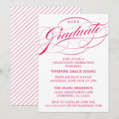 STIJLVOLLE ELEGANTE SCRIPT AFSTUDEREN PARTY INVITA KAART (Voorkant / Achterkant)