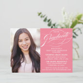 STIJLVOLLE ELEGANTE SCRIPT AFSTUDEREN PARTY INVITA KAART (Staand voorkant)